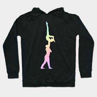 A mixed pair doing an arched handstand Hoodie